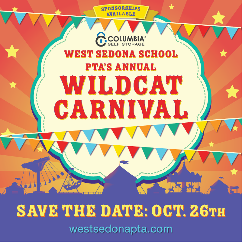 West Sedona School PTA's Annual Wildcat Carnival, Save the Date: Oct. 26th, 2024 westsedonapta.com